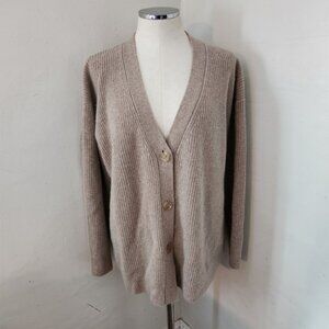 Quince Brown Oversized Button Front Cashmere Cardigan Women's Size M
